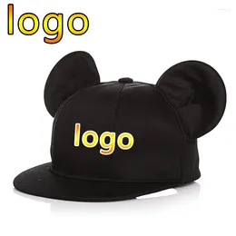 Bonés de bola logotipo personalizado pai criança bonito orelhas grandes boné de beisebol hip hop ajustável snapback chapéu ao ar livre crianças plana borda caminhoneiro