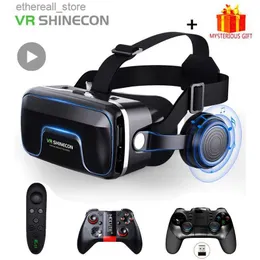 VR/AR Devices VR Shinecon 10.0 Helmet 3D Glasses Virtual Reality Casque Smartphone Eye Protection Lens Wearing Viar Video Game Binary Q240306