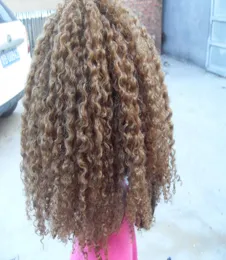 nuovo arrivato clip di trama di capelli ricci crespi mongoli nelle estensioni dei capelli estensioni umane ricce bionde non trattate a 27 colori possono essere tinte3976046