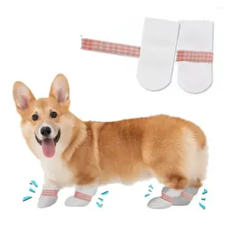 Köpek giyim 8 adet dokuma olmayan kumaş evcil hayvan ayakkabıları beyaz koruyucu botlar tek kullanımlık ayakkabı kapakları evcil hayvanların açık aktiviteleri için