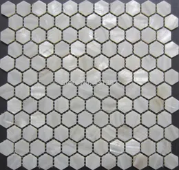 真珠六角形のモザイクタイルパールタイルの母六ゴン25mmパールタイルバスルームキッチンバックスプラッシュウォールタイル21996271869