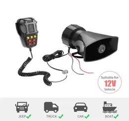 7Sound Loud Car Warning Alarm Speaker Police Fire Siren Air Horn Bugle PA 12V Sound Signal Megaphone for Truck Van Auto Motorcycl3502994