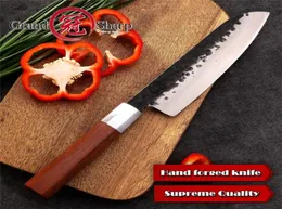 Grandsharp santoku kniv 7 tum handgjorda kök knivar japanska kök knivar hög kolstål kock039s skivning matlagningsverktyg4973176