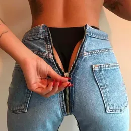Jeans Neue Mode Hochwertige Design Sinn Sexy Highend Midwaist Zurück Zipper Bleistift Hosen Bleistift Hosen frauen Jeans