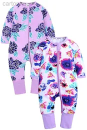 Footies Pagliaccetti per neonato Pagliaccetto per pigiama a righe con pigiama con cerniera per pigiama Vestiti per neonato 240306