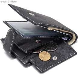 Money Clips Latest Men Leather Business Wallet Card Holder Slim wallet Money Bag Wallet Genuine Leather Short Wallet Portefeuille Homme L240306