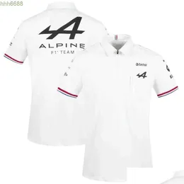 G4n8 Herren Polos Motorradbekleidung Motorsport Alpine F1 Team Aracing T-Shirt Weiß Schwarz Atmungsaktives Teamline Kurzarmshirt Auto-Fan-Kleidung Drop Anpassbar