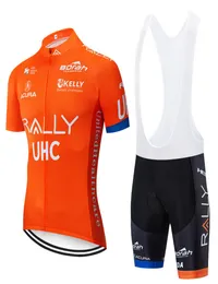 Takım 2019 Turuncu UHC Bisiklet Jersey 20D Bisiklet Şort Seti Ropa Ciclismo Erkek Yaz Hızlı Kuru Pro Bisiklet MAILLOT PANTLAR GİYİM