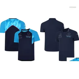 Erkek Polos Motosiklet Giyim F1 Takım Eğitimi Jersey Yarış Sürücüsü Blue T-Shirt Forma 1 Fan Gömlek Yaz Ekstrem Spor Aşık Nefes Beklenebilir W70K