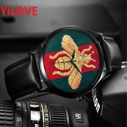 Top Model Women Men Lady Quartz Watches 40mm 45mm Bee Bee Tiger Snake Healton Black Red White Leather Strap Birthday G2074