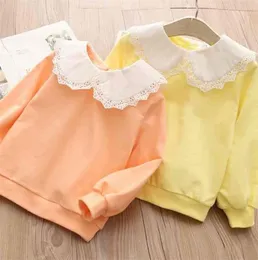 Spring Autumn Fashion 3 4 6 7 8 9 10 11 12 Years Children Outwear Candy Color Lace Patchwork Sweatshirts For Kids Baby Girls 2107012939140