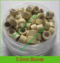 50 mm silikonowy mikro pierścień Linki do przedłużania włosów z piórbonde5000pcs mieszaj kolor8534774