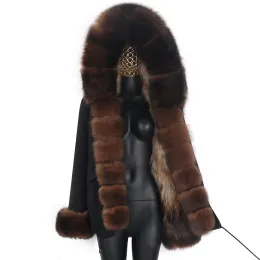 Fur Ofurtebuy 2021 Woman Short Winter Black Medium Warm Thick Parkas Real Fox Fur Coat Women's jacket Natural Fur Coat Outwear