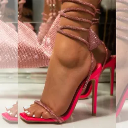 Crystal Gold Cross tornozelo sexy liyke strap sandálias feminino festas de verão sapatos de casamento sapatos de moda aberta club de stripper salto 2 37