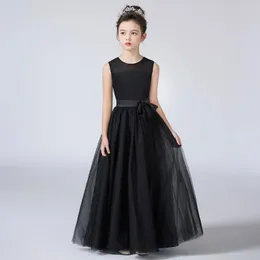 Dideyttawl 2024 Shiny Tulle Junior Bridesmaid Dresses Sleeveless Flower Girl For Wedding O Neck Kids First Communion Teens 240304