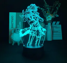 3D светодиодный ночник игровой ночник Diluc рисунок настольная лампа Genshin Impact подарок для декора детской комнаты прикроватный смартфон Control4212736