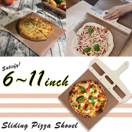 Skjut träpizza spade pizza paddel pizza peel biff serveringsfack mellanmål bröd sushi tallrik kök bakverktyg 240227