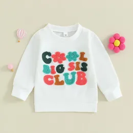 20230905 lioraitiin 04y Autumn Kids Girls Sweatshirt T Shirts Longlese Letters Patterl Pullover Casuare Tops 240220