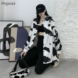 Gömlek Kadınlar Uzun Kollu İnek Baskılı Güzel Popüler Hip Hop Leisure Fashion Womens Sunproof 2020 Sonbahar Yeni Şık Sokak Giyim