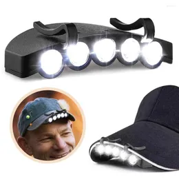 Strålkastare 5 LED CAP Light Outdoor Hat Clip Fishing Lamp Portable Brim For Night Running Cycling Camping Vandring Strålkastare Strålkastare