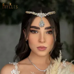 A26 Bohemia Zircon Alın Zinciri Waterdrop Düğün Gelin Saç Başlığı Kadın Müdürleri Mücevher Mücevher Head Band 240306