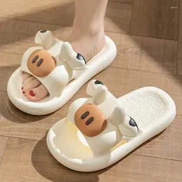 Slipare Hem Slipper Cloud Woman Cow Dog Puppy Sandal Funny Flip Flops Cartoon Soft Beach Non Slip House Shoe Platform Kvinnliga bilder