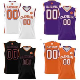 Anpassad NCAA Clemson Tigers College baskettröjor Josh Beadle Jack Clark Joseph Girard III RJ Godfrey PJ Hall Jake Heidbreder Alex Hemenway Chase Hunter