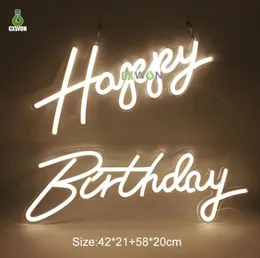 Insegne al neon 3D buon compleanno 12V LED Segnaletica personalizzata Banner Luci da parete per interni con dimmer per Decorazioni per matrimoni, ristoranti, feste di compleanno9233418