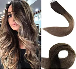 Evermagic Balayage Ombre 2618 Silky Straight Brasilian Tape Balayage Human Hair Extension 20pieces 25gpc 50g för en bunt3963914