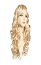 Lange lockige Damen-Party-natürliche blonde 65 cm Kunsthaar-Perücken 7487765