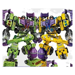 Transformation Toys Robots NBK Devastator Transformation Toys 6 In1 Figure Transformer Truck Excavator Trucks Model Kit Monster JA DH1DE