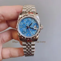 Orologio da donna 279381 Movimento automatico 3235 Vetro zaffiro Quadrante blu 31 mm Numeri romani Orologi Diamond Girl