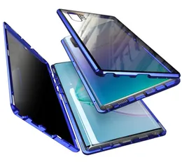 امتصاص المغناطيسيات الصدمة المقاومة للصدمة المصد المعدني Case Anti Spy Privacy Pridged Glass Screens for Samsung Galaxy Note 10 Plus9243003