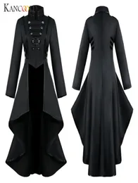 Women039S Jackets Kancoold Vintage القوطية steampunk الطويلة معطف طويل الزر زر الدانتيل مشد الهالوين حفلة tailcoat female9980747