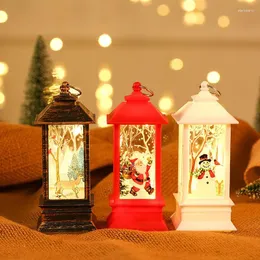 Luci notturne Lanterna di Natale Luce LED Decorazioni per l'albero Ornamenti per l'atmosfera natalizia Lampada da tavolo Alimentata a batteria Regalo Navidad