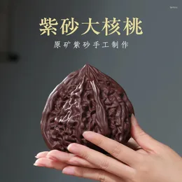 Animais de chá | Pote de fragrância Yixing Ore Purple Grande Walnut Manual Sculpture Home Furning Artigos Acessórios