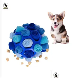 Dog Toys tuggar pussel Uppmuntra naturliga foderfärdigheter Portable Pet Interactive Snuffle Ball Slow Feeder Training Educat HomeFavor DHTQ3