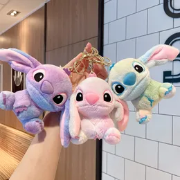 Cute Cartoon Monster Angel Metal Plush Toy Keychain Women Girls' Stuffed Animals Toys Key Ring Accessories Kids Gift Bag Pendant