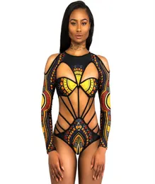 Afrikansk stil tryckt en bit baddräkt bikinis maillots de bain pour femmes sexig strand plus storlek badkläder baddräkter för wome2274908