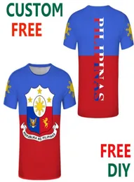 Men039s Magliette Filippine Tshirt Stampa Nome T Shirt DIY Filippino Nazione Bandiera Repubblica Philipinas Po Jersey Coppia Sport Clo3798885
