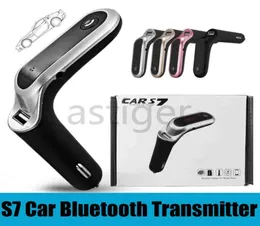 2021 FM Transmitter S7 Bluetooth Car Kit Hands FM Radio Adapter LED Car Bluetooth Adapter Support TF Card USB Flash Drive AUX 1263297