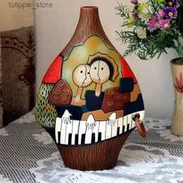 Decorative Objects Figurines European Decoration Home Work of Art Living Room Bookcase Ornaments Ceramic Handicrafts High Grade Gift Collection VaseL240306