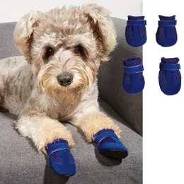 かわいい犬ペットサマーサンダルメ​​ッシュソフトソールウォーキングとランニング通気犬靴子犬の子犬靴無料