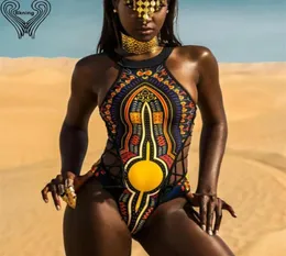 Impressão africana roupa de banho de uma peça maiô feminino uma peça maiô sexy maiôs alta pescoço monokini bikini292e7292830