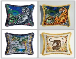 Роскошный чехол для подушки с изображением тигра и леопарда, двухсторонний бархатный чехол с принтом животных, европейский стиль, декоративные наволочки для дивана9201215