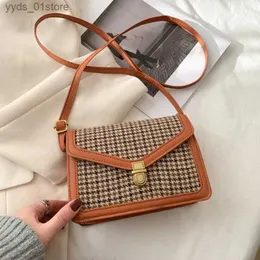 Para Klipleri Bolsos de Hombro A Cuadros Con Sola Vintage Para Mujer Bolsos Cruzados Para Mujer Bolso de Mensajero de Cuero Pu Bolso de M L240306