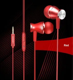 Metal 35MM Jack Stereo Surround Bass wired in ear earphones With Mic Ear Buds For Mobile Phone Headset26946238305456