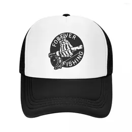 Berets Forever Fishing Stretchy Trucker Hat Malha Boné de Beisebol Ajustável Snapback Fechamento Chapéus para Homens Mulheres Confortáveis Respiráveis