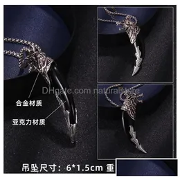 Pendant Necklaces Fashion Wolf Tooth Necklace For Men Long Chain Vintage Jewelry Gift Drop Delivery Jewelry Necklaces Pendants Dhavu