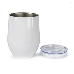 Wasserflaschen Großhandel 25 Stück 12 Unzen 4D-Druck leere Edelstahlbecher mit Deckel Rotwein Tumbler Kaffeetassen Reiseflasche